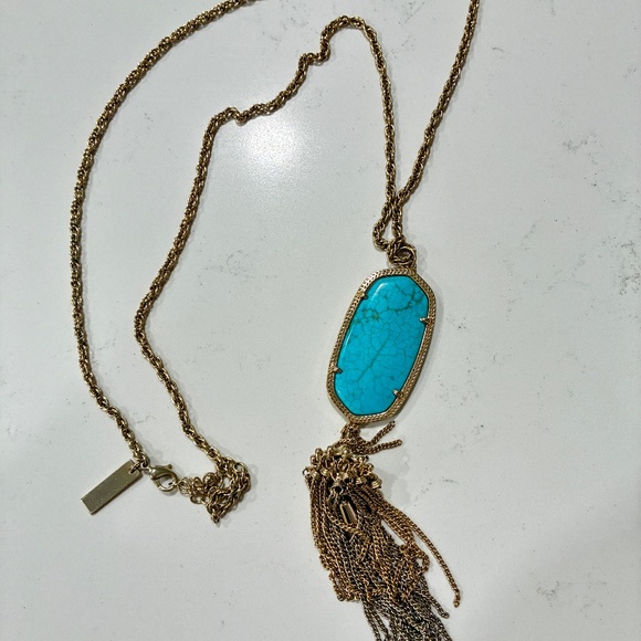Kendra Scott Rayne Tassel Necklace in Turquoise - Picture 1 of 9